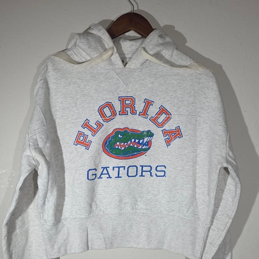 Russell-athletic Women's Grey and White Hoodie